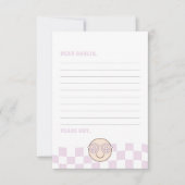 グルーヴィガールハ市松模様にッピー顔 |時間カプセル ノートカード (正面)