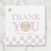 グルーヴィガールハ市松模様にッピー顔 |誕生日 フェイバータグ (正面)