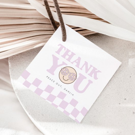 グルーヴィガールハ市松模様にッピー顔 |誕生日 フェイバータグ