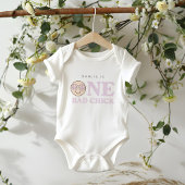 グルーヴィガールハ市松模様にッピー顔 |誕生日 ベビーボディスーツ