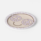 グルーヴィガールハ市松模様にッピー顔 |誕生日 ペーパープレート (アングル)