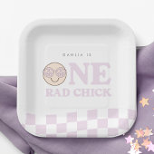 グルーヴィガールハ市松模様にッピー顔 |誕生日 ペーパープレート