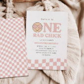 グルーヴィガールハ市松模様にッピー顔 |誕生日 招待状