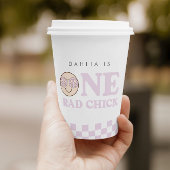 グルーヴィガールハ市松模様にッピー顔 |誕生日 紙コップ