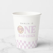 グルーヴィガールハ市松模様にッピー顔 |誕生日 紙コップ (裏面)