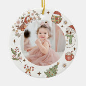 グルーヴィキュートサンタバースデーパーティーセラミックオーナメント セラミックオーナメント (正面)