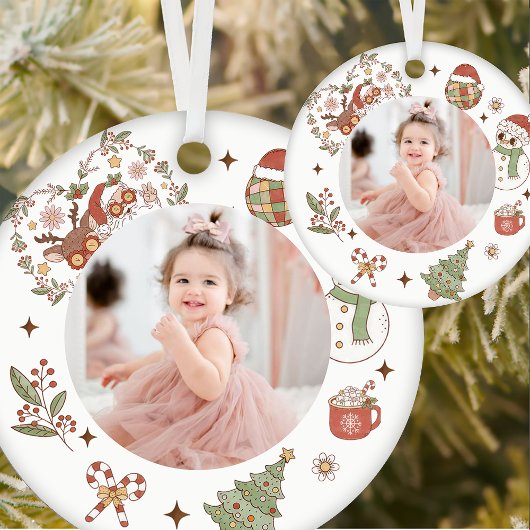 グルーヴィキュートサンタバースデーパーティーセラミックオーナメント セラミックオーナメント