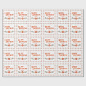 グルーヴィクラシックデイジーフローラリーフハッピーバースデー ラッピングペーパー (フラット)