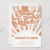 グルーヴィサンシャインボヘミアンレトロブライダルシャワー 招待状 (正面)