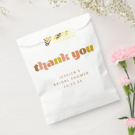 グルーヴィテラコッタピーチレトロ文字カスタムシャワー フェイバーバッグ