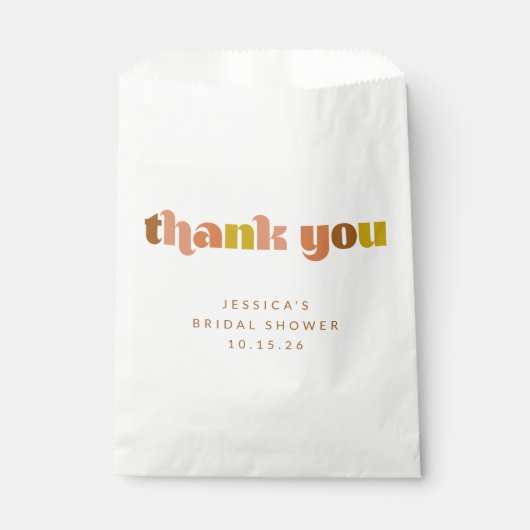 グルーヴィテラコッタピーチレトロ文字カスタムシャワー フェイバーバッグ (正面)