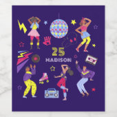 グルーヴィディスコパープルパーティーミレニアルレトロ ワインラベル (シングルラベル)