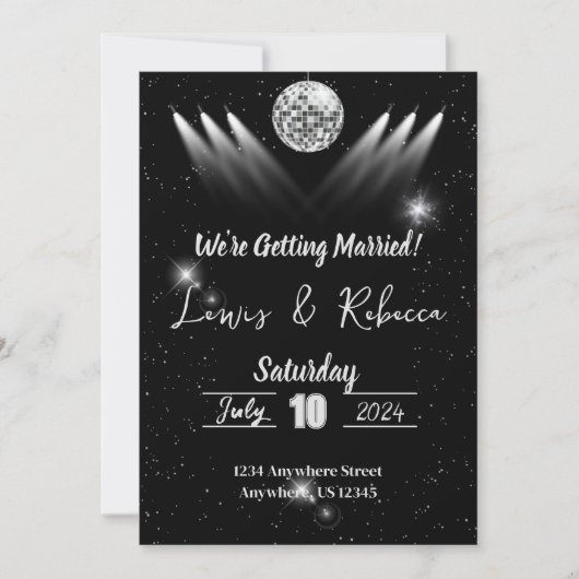 グルーヴィディスコ結婚式招待状 招待状 (正面)