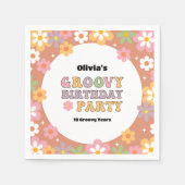 グルーヴィデイジーヒッパイガールズ誕生日 スタンダードカクテルナプキン (正面)