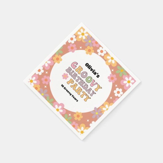 グルーヴィデイジーヒッパイガールズ誕生日 スタンダードカクテルナプキン (角)