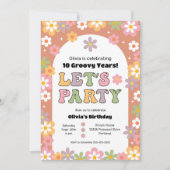 グルーヴィデイジーヒッパイガールズ誕生日 招待状 (正面)