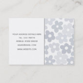 グルーヴィデイジーフラワーズレトログレーボホフローラ 名刺 (裏面)