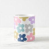 グルーヴィデイジーフラワーズレトロボホフローラ コーヒーマグカップ (中央)
