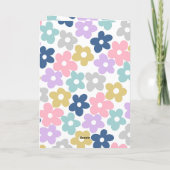 グルーヴィデイジーフラワーズレトロボホフローラ サンキューカード (裏面)