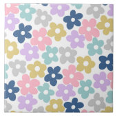 グルーヴィデイジーフラワーズレトロボホフローラ タイル (正面)