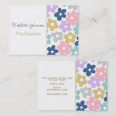 グルーヴィデイジーフラワーズレトロボホフローラ 名刺 (正面/裏面)