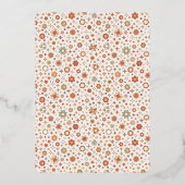 グルーヴィデイジーボホレトロレッツマンガール誕生日 箔招待状 (裏面)