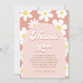 グルーヴィデイジーレトロ誕生日パーティー サンキューカード (正面)