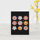 グルーヴィハロウィーンスマイル顔ディスコレトロパンプキンスク カード (黄色い花)