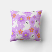 グルーヴィハロウィーンレトロ不気味デザイン クッション (裏面)