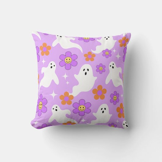 グルーヴィハロウィーンレトロ不気味デザイン クッション (正面)