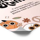 グルーヴィハロウィーン幽霊ベビーシャワーオムツラッフル ポスター (角)