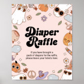 グルーヴィハロウィーン幽霊ベビーシャワーオムツラッフル ポスター (正面)