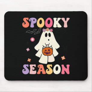 グルーヴィハロウィーン幽霊ホールディングパンプキンシー不気味ズ マウスパッド