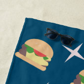 グルーヴィバーガーブルーネームビーチタオル ビーチタオル (インサイチュ)