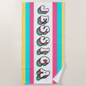 グルーヴィパーソナライズされたビーチタオル ビーチタオル (正面)