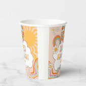 グルーヴィパーティーレトロヒッピー70sレインボー誕生日 紙コップ (右)