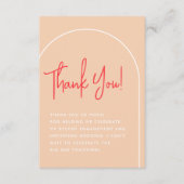 グルーヴィヒッパイアモダンーチブランチブライダルシャワー サンキューカード (正面)