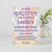 グルーヴィヒッピースサン&デイジーガールズ誕生日招待状 招待状 (スタンド正面)