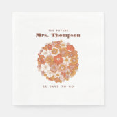 グルーヴィヒッピーフローラピンクオレンジブライダルシャワー スタンダードランチョンナプキン (正面)