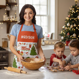 グルーヴィヒッピーレトロメリークリスマスサンタおもしろい エプロン