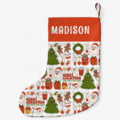 グルーヴィヒッピーレトロメリークリスマスサンタおもしろい スモールクリスマスストッキング (裏面)