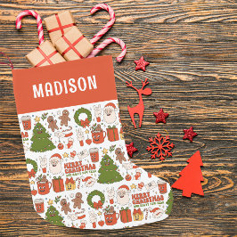 グルーヴィヒッピーレトロメリークリスマスサンタおもしろい スモールクリスマスストッキング