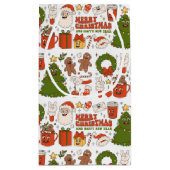 グルーヴィヒッピーレトロメリークリスマスサンタおもしろい スモールペーパーバッグ (裏面)