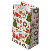 グルーヴィヒッピーレトロメリークリスマスサンタおもしろい スモールペーパーバッグ (裏面アングル)