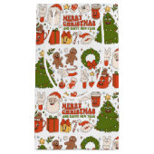 グルーヴィヒッピーレトロメリークリスマスサンタおもしろい スモールペーパーバッグ (正面)