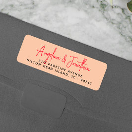 グルーヴィヒッピーレトロ書道差出人住所 ラベル