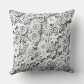グルーヴィフラワーズガーデンモノクローム クッション (裏面)