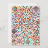 グルーヴィフラワーボホレトロ誕生日招待状 招待状 (裏面)