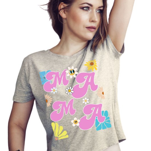 グルーヴィフラワーママ母の日 Tシャツ