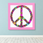 グルーヴィフローラ和平標識 キャンバスプリント (インサイチュ (ウッドフロア))